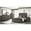 Moderne, bois gris, cadre de lit simple, excellente structure de soutien, chambre à coucher confortable, lit, tête de lit, confort