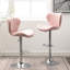 2 pièces en rose - hauteur réglable et pivotante, siège rembourré, design moderne avec repose-pieds confortable et 2 chaises élégantes-1469229938