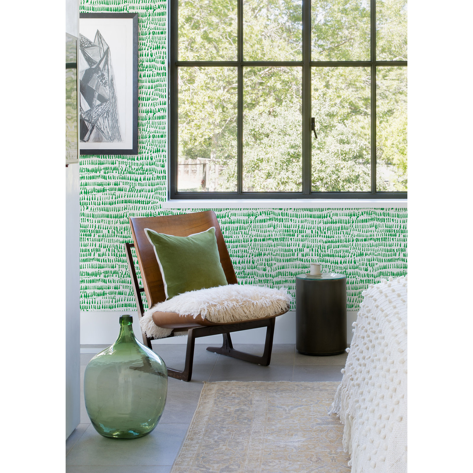 Bartlow Modern Abstract Wallpaper, Green