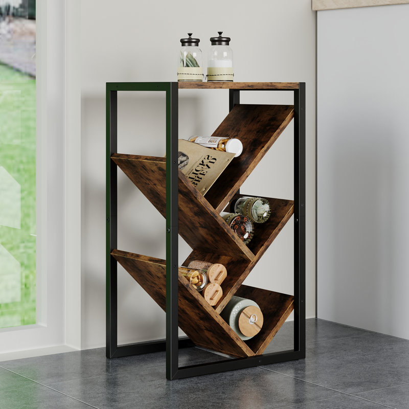 Bookcase, Rustic Brown, (4 Shelves) 64.5cm H x 38cm W x 27.5cm D 