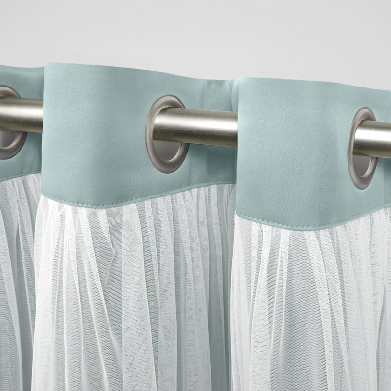 Nunley Room Darkening Curtain Pair, 52" W x 108" L, Seafoam