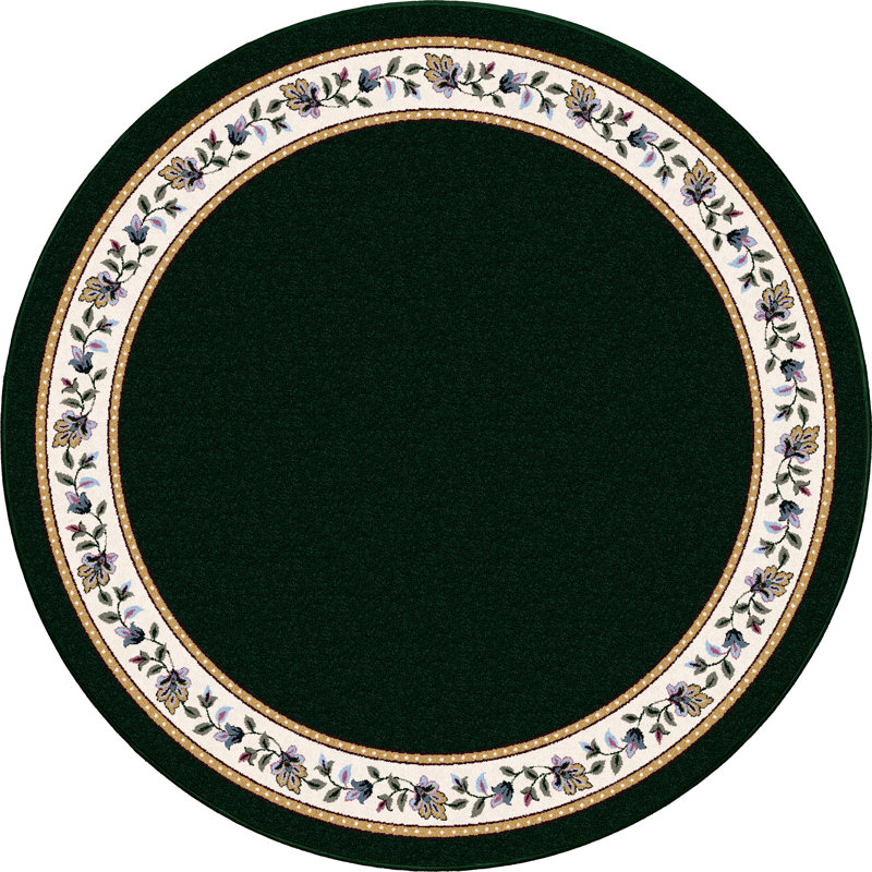 Tapis floral Alminus Symphony Emerald, Rond 7 pi 7 po