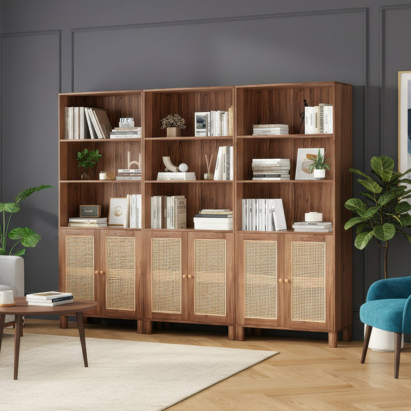 29.9" W Modern Bookcase, Natural