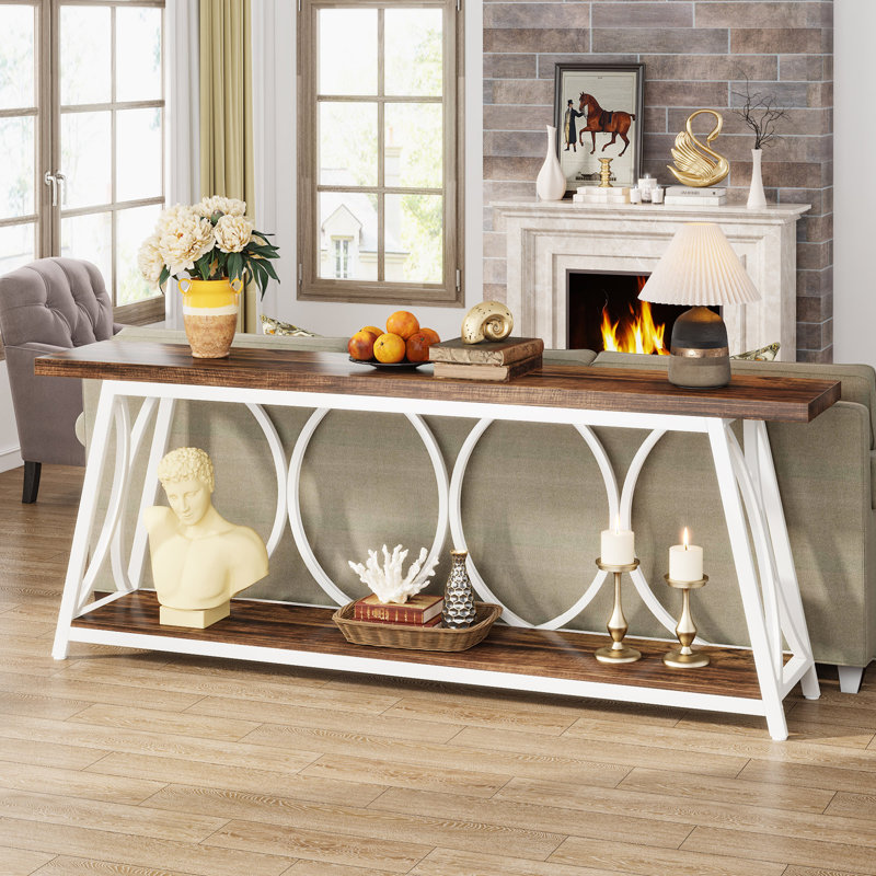 Pierz 70.87'' Console Table, Brown/White
