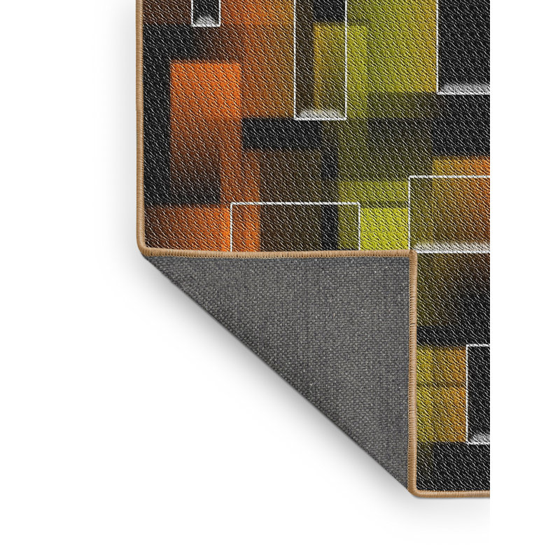 Tapis vert / noir Power Loom, Rectangle 2 pi x 3 pi