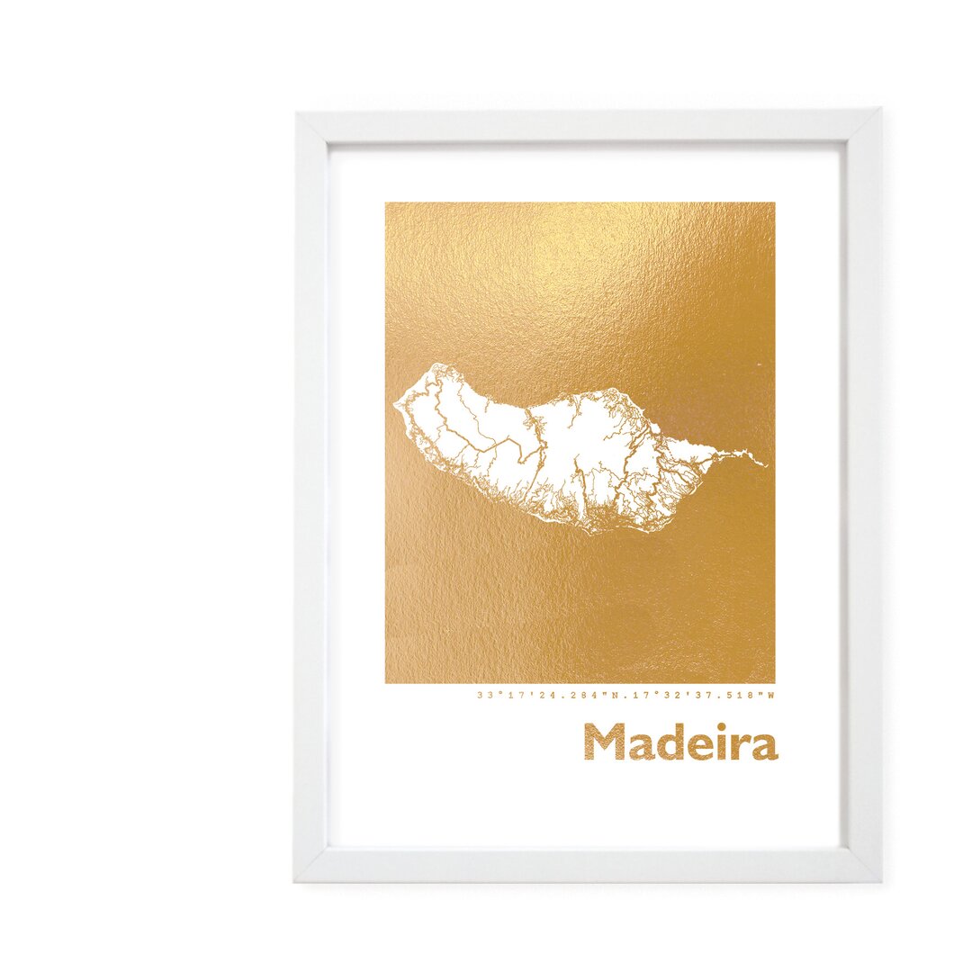 Gerahmtes Poster Madeira Stadtplan