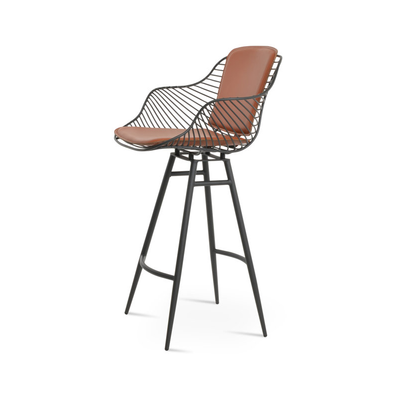 Tabouret de bar et de comptoir Zebra Galata, Os, Tabouret de comptoir (siège d'une hauteur de 26 p, Noir