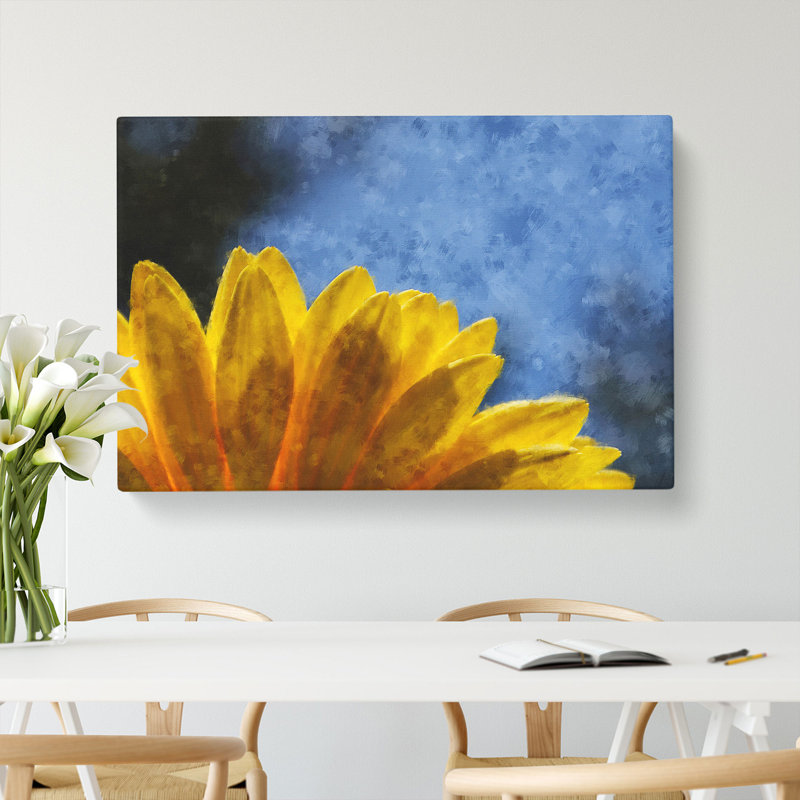 Yellow Daisy Flower - Wrapped Canvas, 35cm H x 50cm W x 3cm D