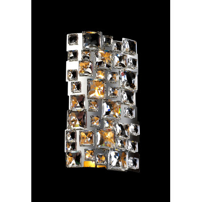 Modern 1 Light Crystal Square Wall Sconce