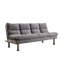 Futon gris contemporain en microfibre avec pieds de finition et support supplémentaire, convertible en lit pour crochet, pieds L 67 po x l 31 po H, support pour jeunes adultes