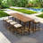 10-Piece Outdoor Dining Table Sets Included 2 Foldable Tables And Eight Stools With Cushions