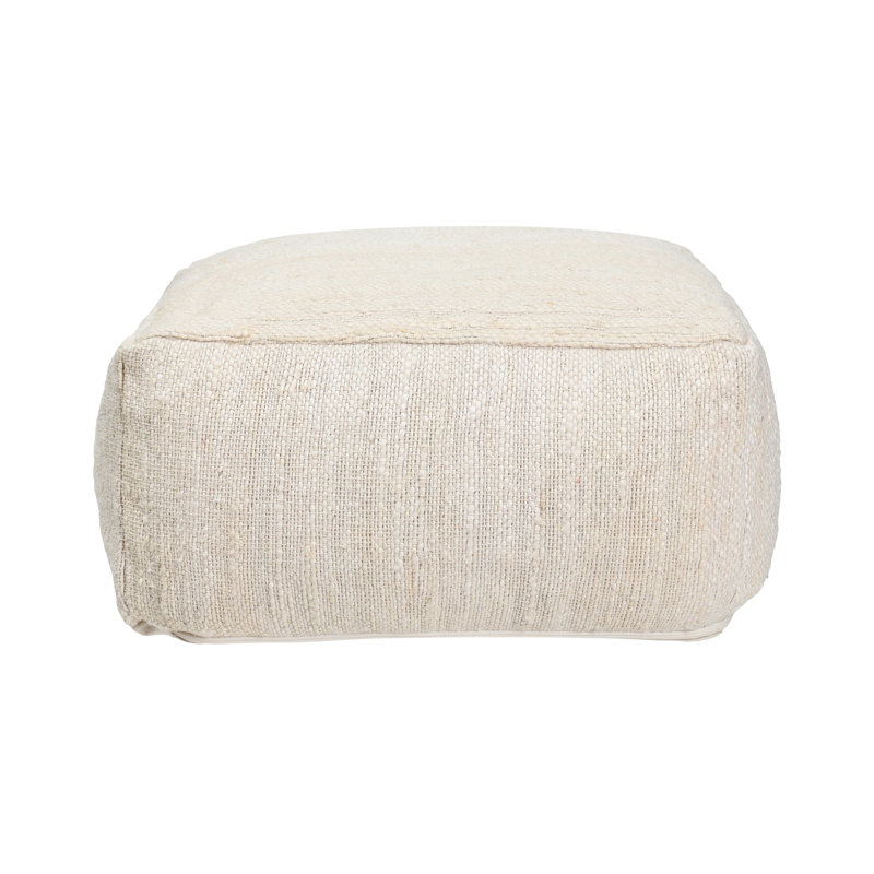 Pouf en jute tissé Halter, ivoire