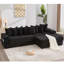 Canapé modulaire en L 110,75 po, canapé modulaire en velours côtelé, avec repose-pieds mobile, porte-gobelets, 8 coussins décoratifs, poche latérale, déplier dans un lit-656481758