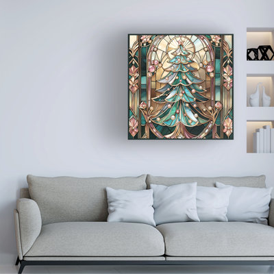 Art sur toile, arbre de Noël en verre coloré Tina Lavoie