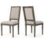 Chaises de salle à manger en bois patiné avec revêtement en tissu - 2 de siège d'aspect blé-1717064775