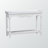 Liana Accent Table with Carved Apron and Lower Shelf, 32.71" H X 47.05" W X 15.49" D