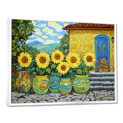 Art mural coloré de poterie colorée inspirée par Vincent I - Tournesols