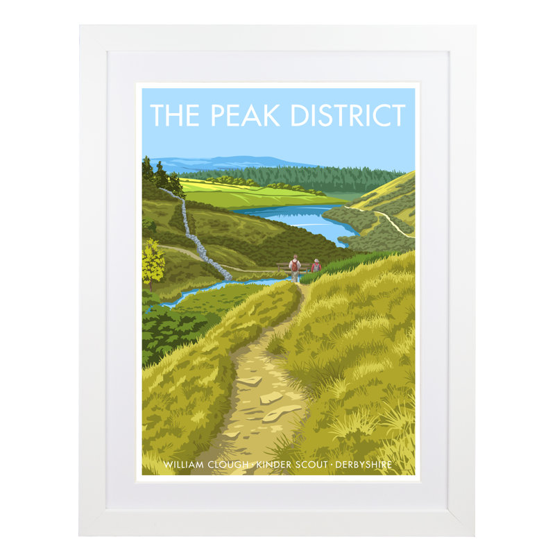 The Peak District by Stephen Millership - Print, 54cm H x 44cm W x 2.2cm D, White