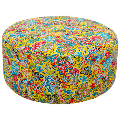 Simmon 90cm W Round Floral Pouffe