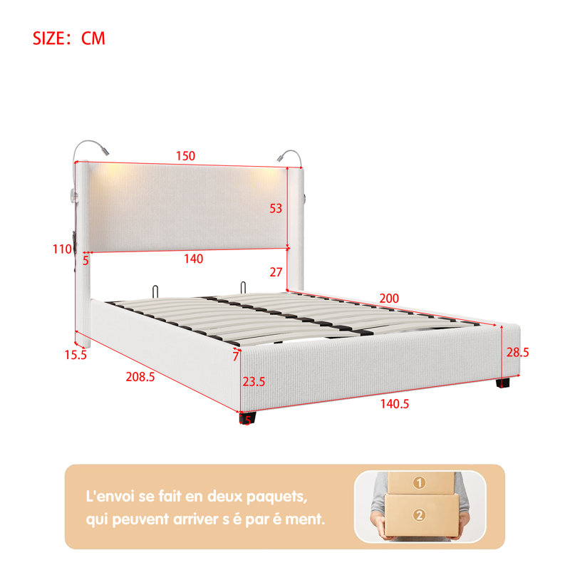 Bed, Beige