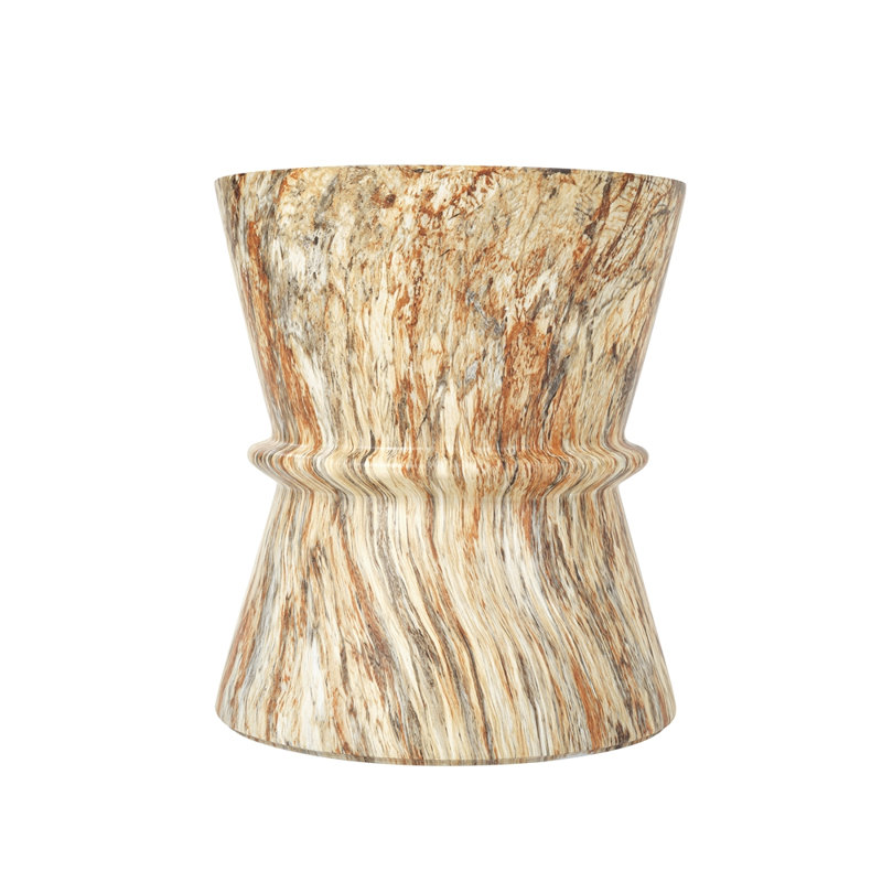 Hourglass shape Outdoor Side Table, Amber/Brown