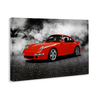 Toile rouge audacieuse pour voiture de sport, design par Mark Rogan