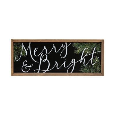 Panneau «Merry and Bright» en bois