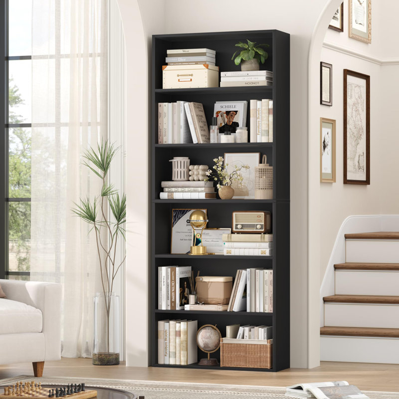 Ashaz 180cm H x 60cm W Standard Bookcase, Black