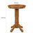Kulo 42 Inch Wood Pub Bar Table, Sunburst Design, Carved Pedestal, Oak-1309883638