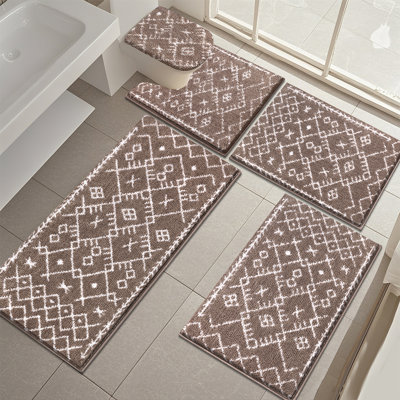 Absorbent Bath Rug Bathroom Mat(Set of 5)