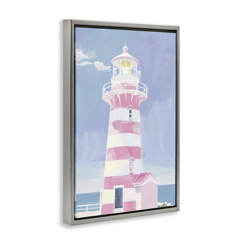Cadre flottant de phare côtier en sourdine, design par Arlington Prints, Cadre flottant gris lustré, H 25 po x l 17 po