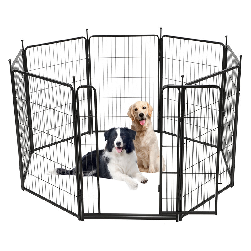 Heavy Duty Panel Dog Playpen – Wide Door for Easy Access, Sturdy Metal Fence, Indoor/Outdoor Secure & Portable Pet Enclosure