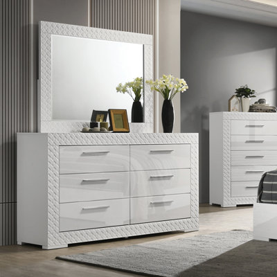Commode 6 tiroirs avec miroir Wrobel