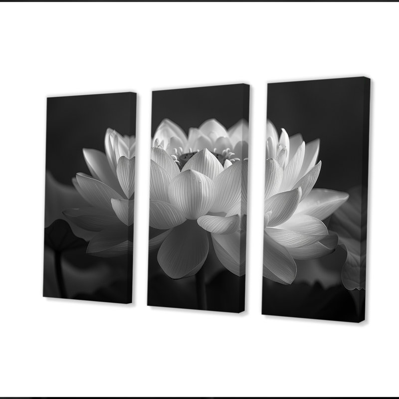 Gris gris et gris, lotus, H 40 po x l 60 po x P 1 po