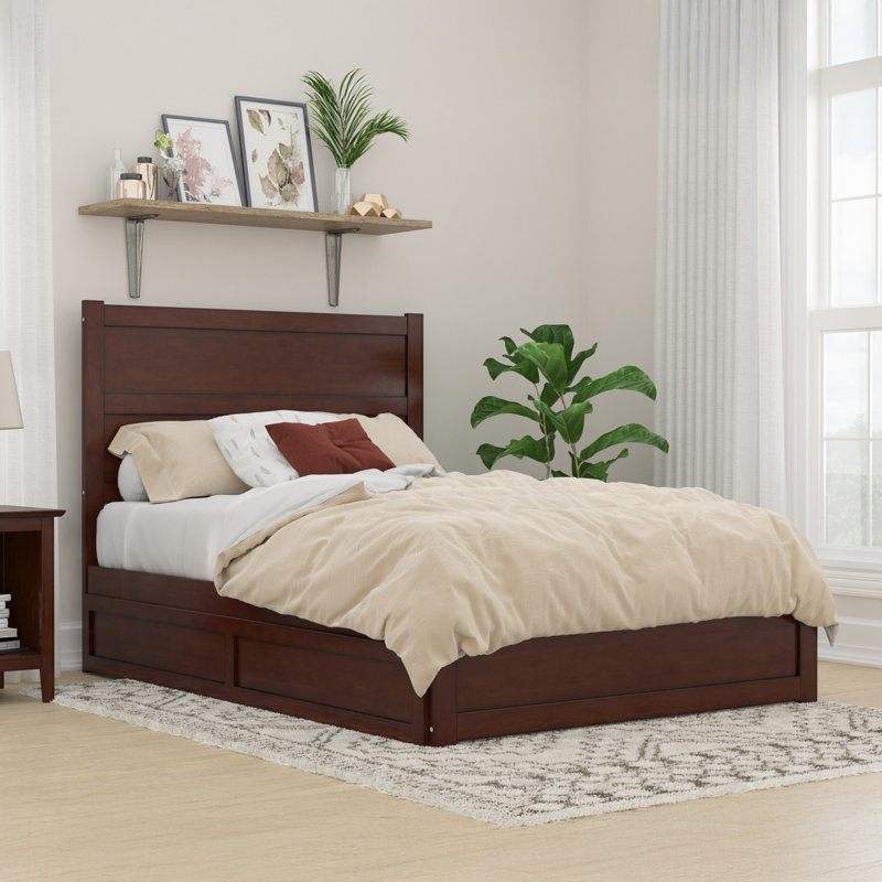 Ivor Solid Wood Trundle Bed, Walnut, Full