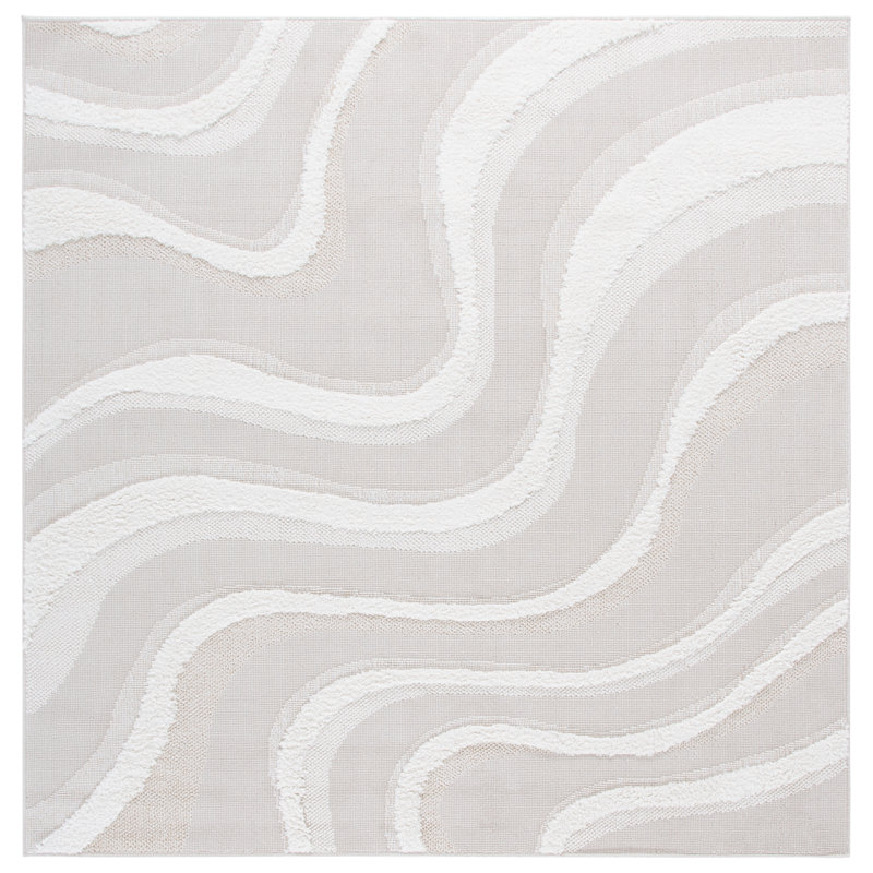 Fahrie Trends Performance Abstract Rug, Square 6'7"