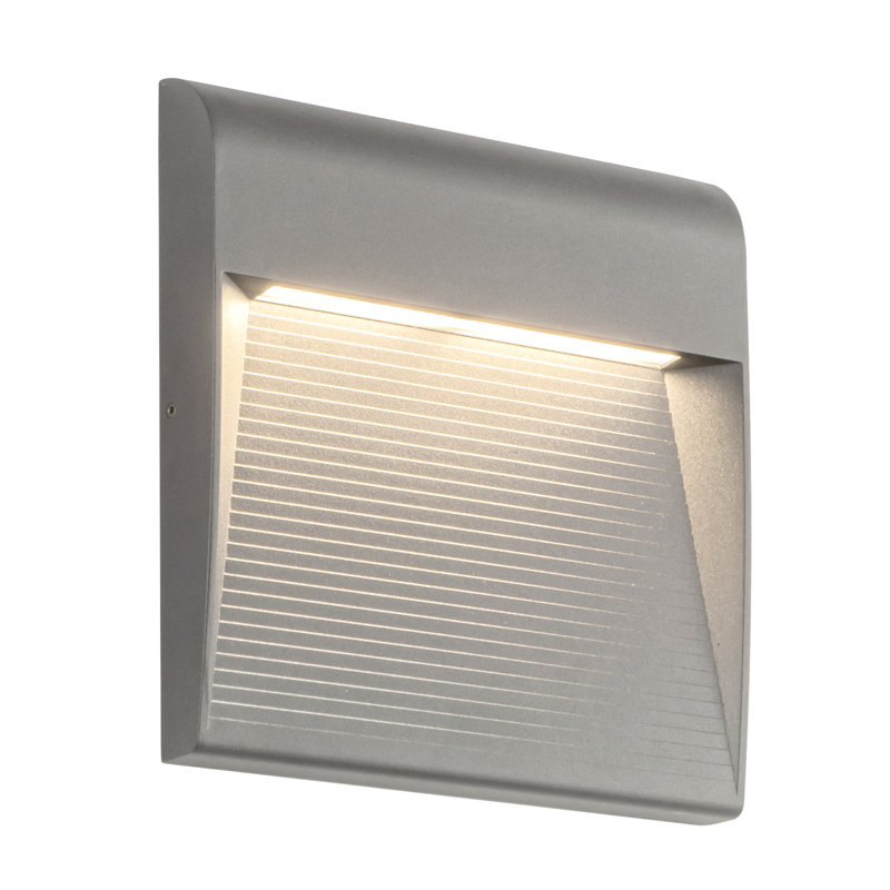 Casa LED Wall Light, Gray, 8.25" H x 8.25" W x 1" D