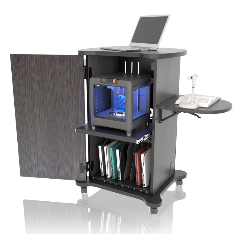 39'' H x 26'' W 1 Laptop/Tablet Storage Cart with Wheels
