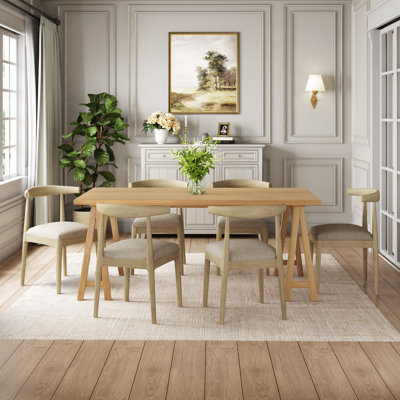 Chisum 7-Piece Wood Upholstered Dining Set