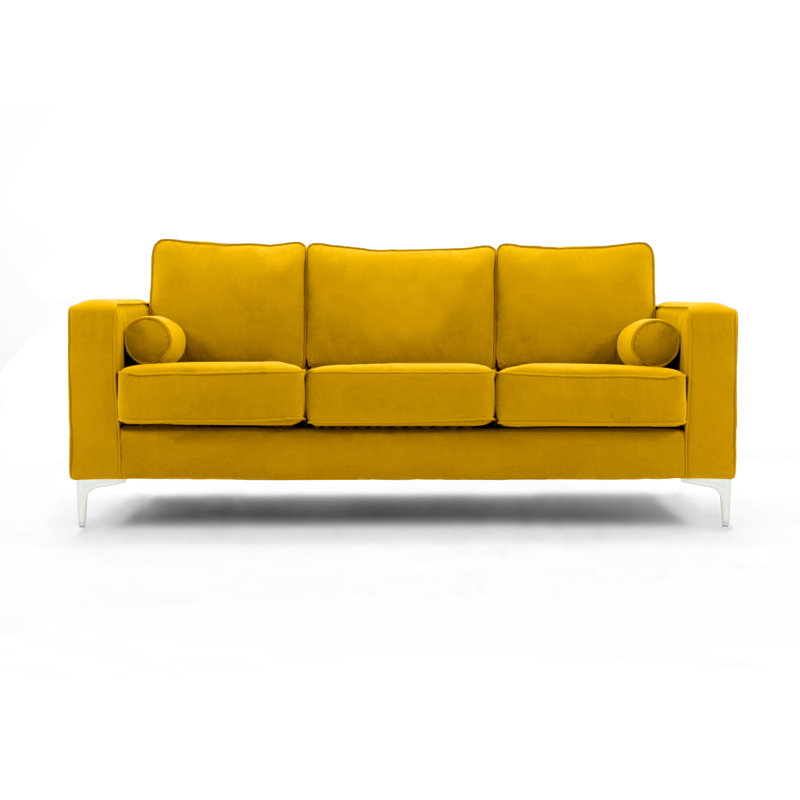 Georgio 3 Seater Velvet Sofa, Mustard