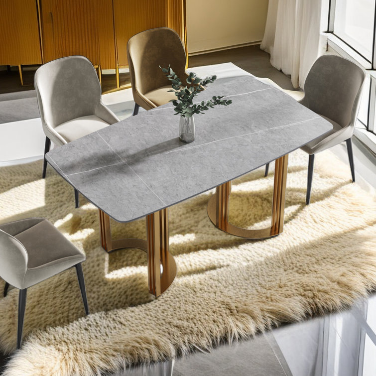 Ebern Designs Devontre White Rectangular Table