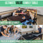 Bancs de table et de rangement pour la piscine, la salle à manger et le tennis de table GoSports 8 pi 3 en 1 - Billard convertible avec accessoires de jeu - Chêne foncé-122503498-114225485