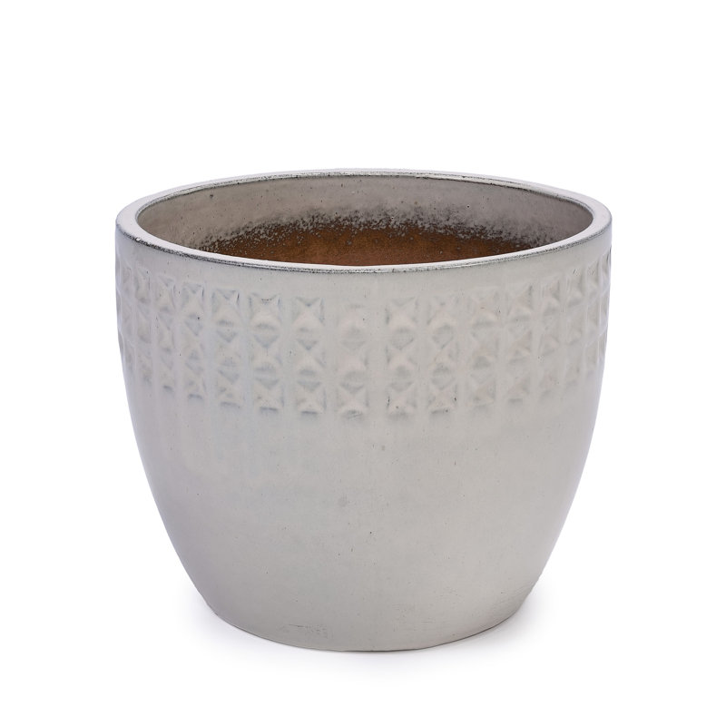 3 - Piece Ancient White Ceramic Planter , Heat And Frost , Perfect For Garden Living Room, Built In Drainage To Promote Root Growth, 15" X 12.6 Flower Planters, Weather Suitable Various Indoor