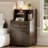 Modern Farmhouse Nightstand With shelves-979602457