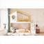 Lit superposé simple au-dessus de simple pour chambre d'enfant, en bois massif avec rangement et garde-corps, blanc classique