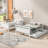 White Twin Over Full Bunk Bed With Safe And Functional Trundle - Bedroom Essential Guardrail Versatile Furniture-392672185