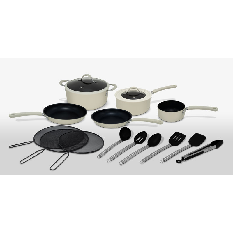 16 - Piece Non-Stick Cookware Set, Almond