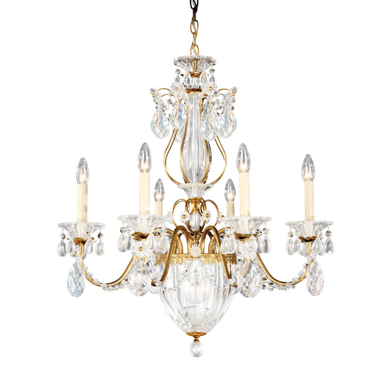 Bagatelle 7 - Light Chandelier, Heirloom Gold, Clear Spectra Crystal
