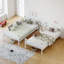 Lit superposé avec échelle et lit superposé en métal à garde-corps haut, espace de rangement, silencieux, taille simple sur simple, blanc