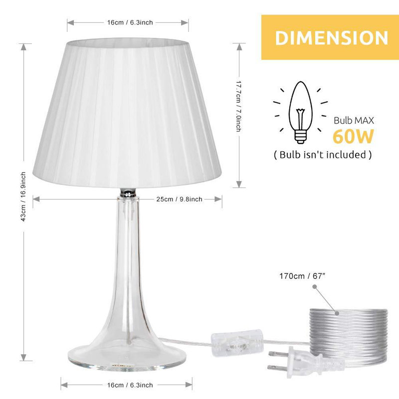 Lampe de bureau moderne en acrylique blanc transparent